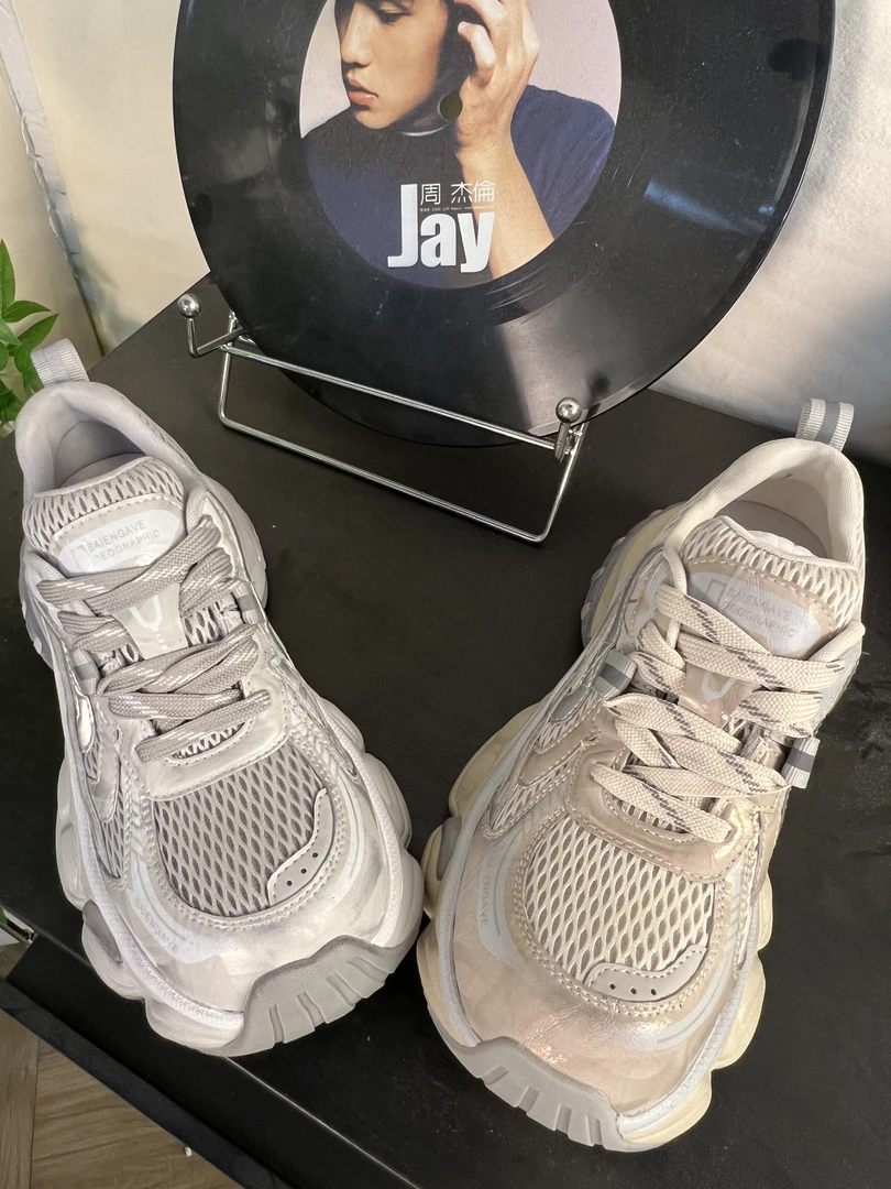 早秋四季款【长城一号】新款老爹鞋女鞋运动休闲鞋增高系带真皮5533