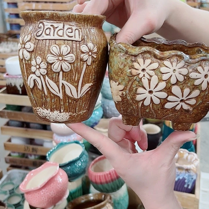 有孔.凑单10元陶瓷花盆发货！