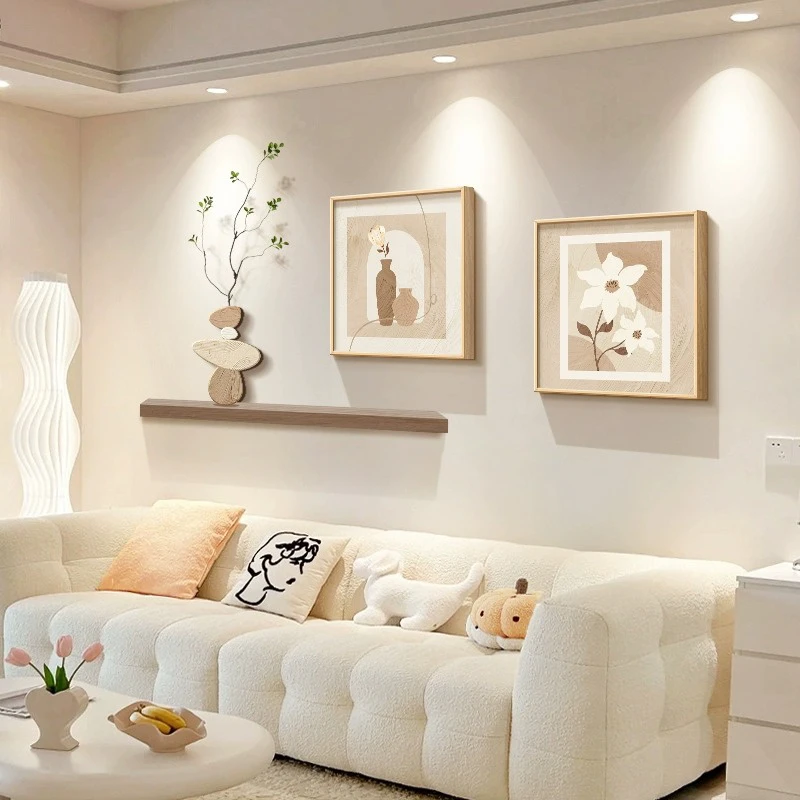 奶油风客厅装饰画2026新款莫兰迪高级感沙发背景墙挂画餐厅墙壁画
