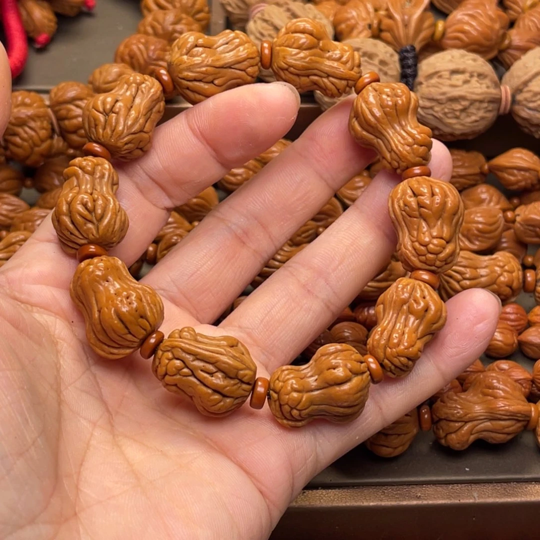 马***主桃核手串龙纹桃核18