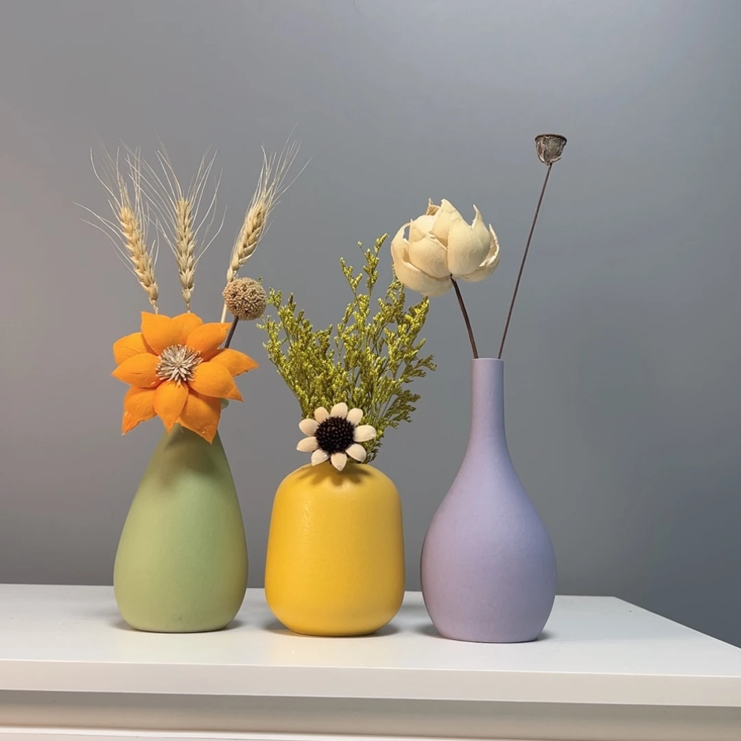 陶瓷花瓶景德镇手作陶瓷花瓶摆件无孔