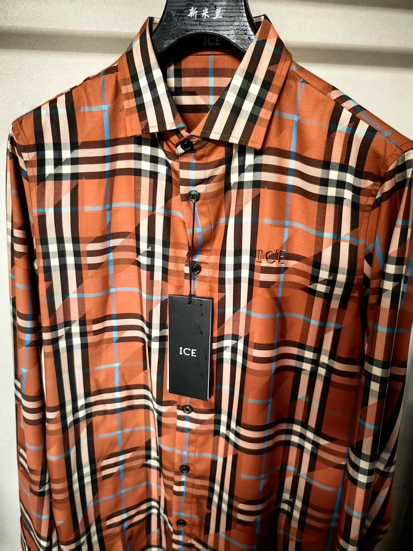 25春季男士欧货意大利ICE大格子衬衫两色
