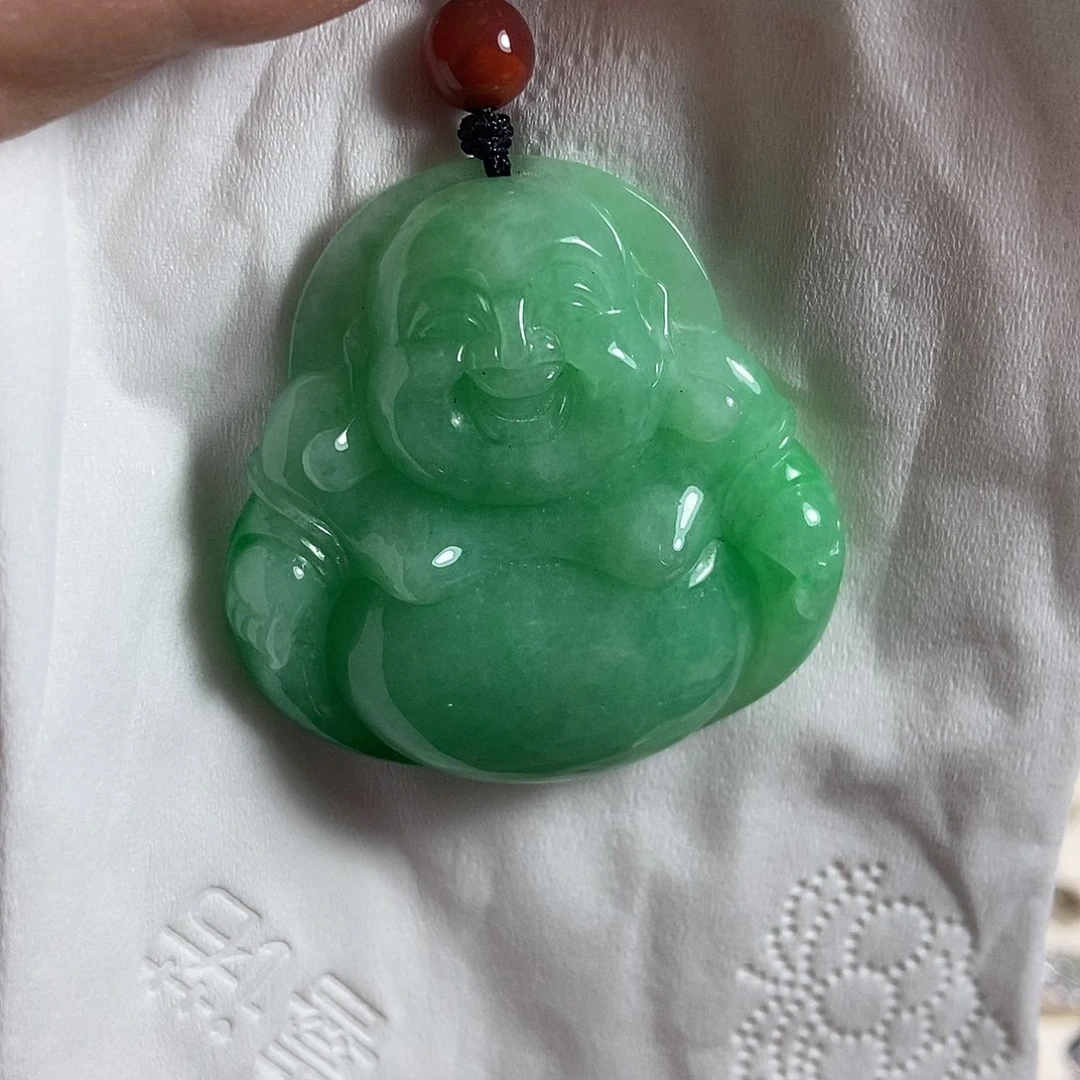 翡翠未镶嵌颈饰佛公挂件