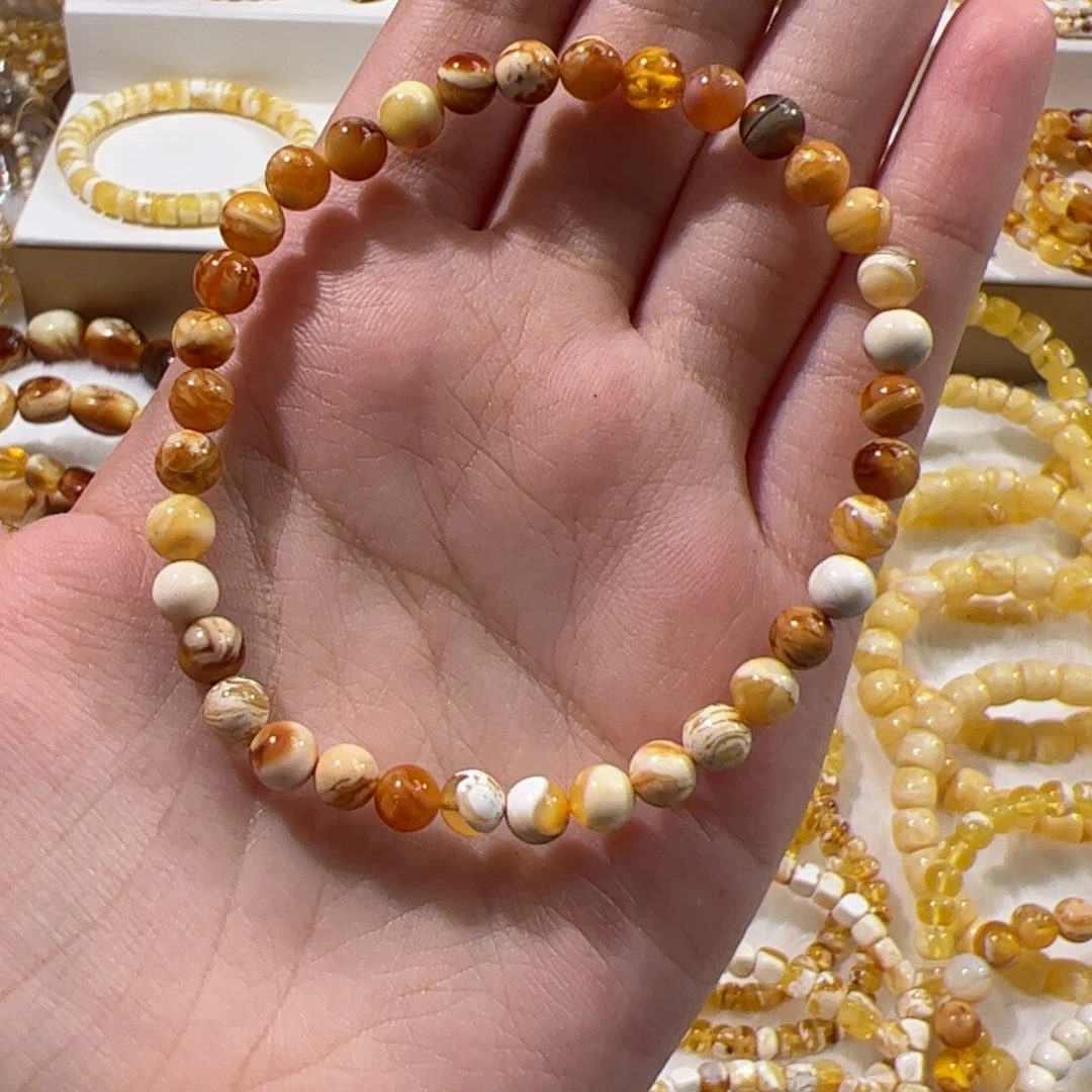 琥珀未镶嵌珠宝奇石5mm妖孽圆珠手串