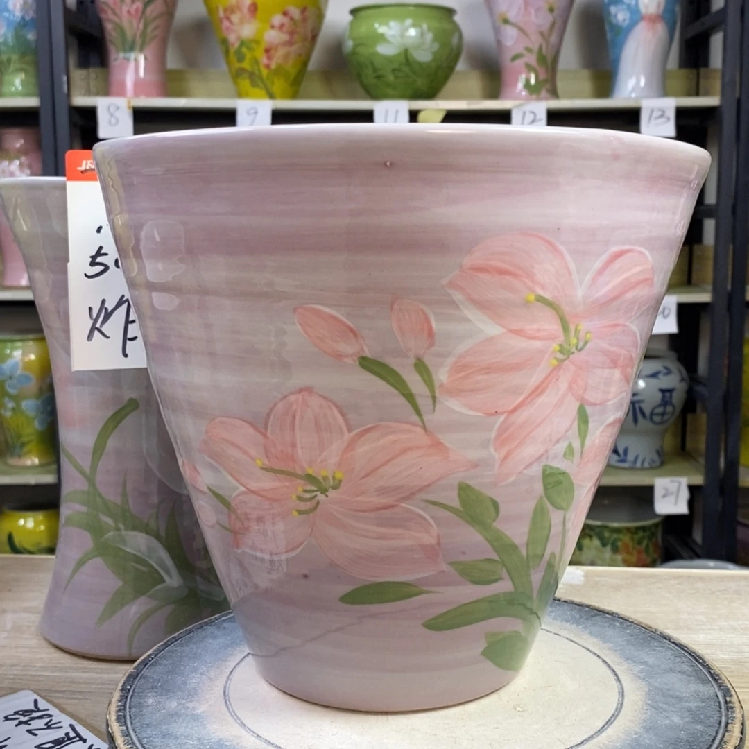 景德镇手工手绘陶瓷花盆