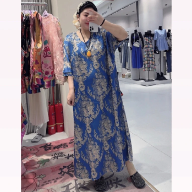 清苍价～深圳25506新中式国风提花改良旗袍裙连衣裙长裙裙子