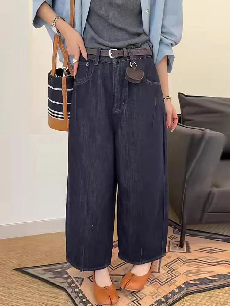 水洗百搭裤子时尚牛仔裤阔腿裤直筒裤