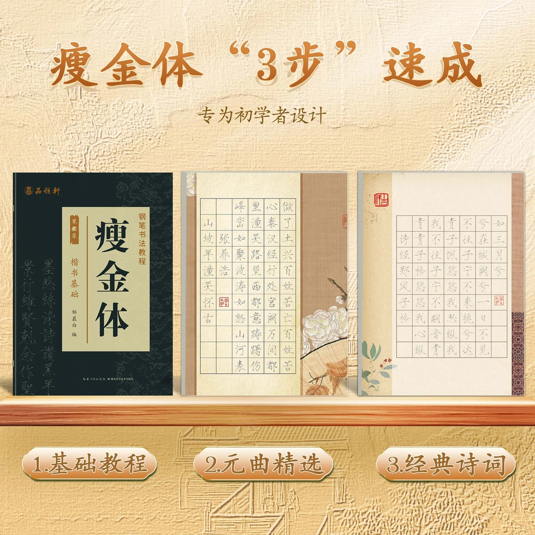 瘦金体入门成人初学者宋徽宗硬笔字帖楷书基础练字国学书籍