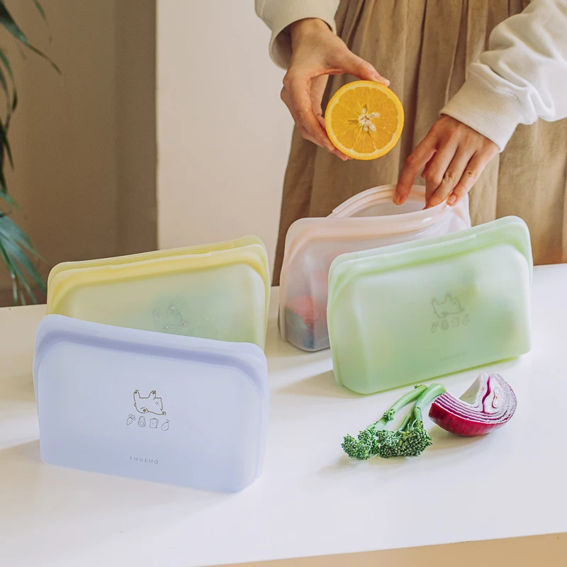 树可设计可爱熊硅胶保鲜袋保鲜密封食品袋环保厨房专用蔬果收纳zb