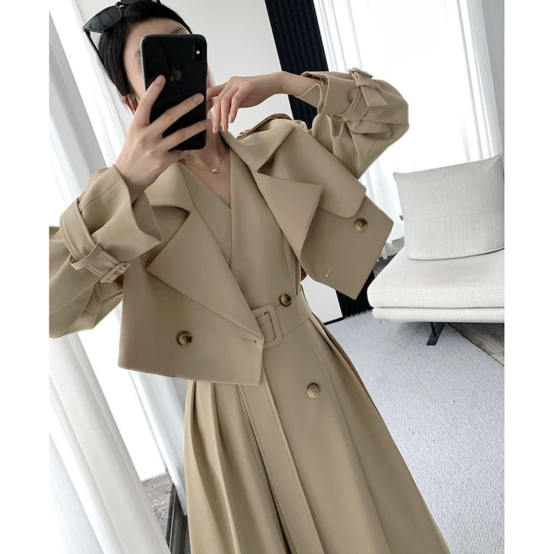 两件套连衣裙2025秋装新款高级感收腰显瘦女神范两件套2117