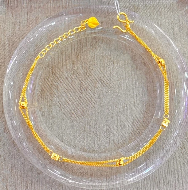 B3足金双层时尚手链3.06g