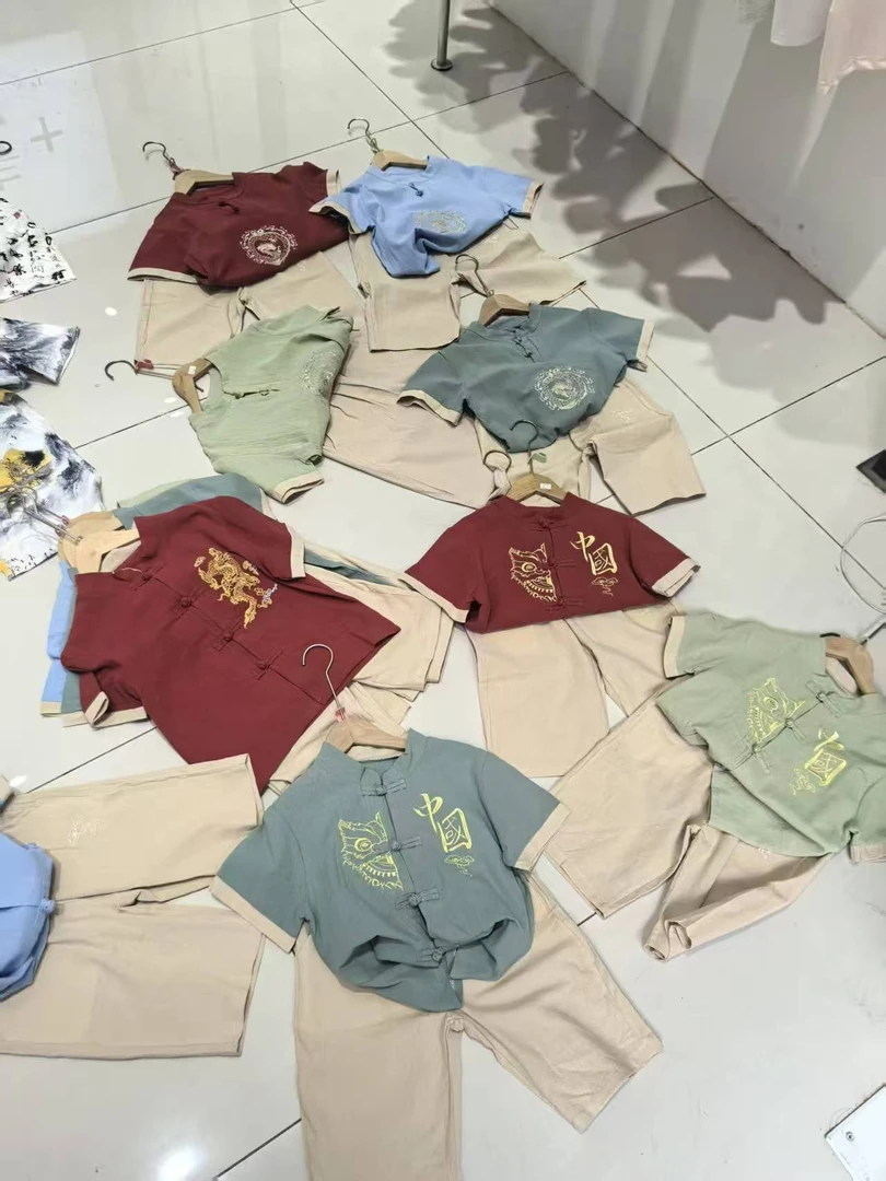 【国风男童套装】儿童网红套装男童夏装套装国风潮童新中式盘扣套装