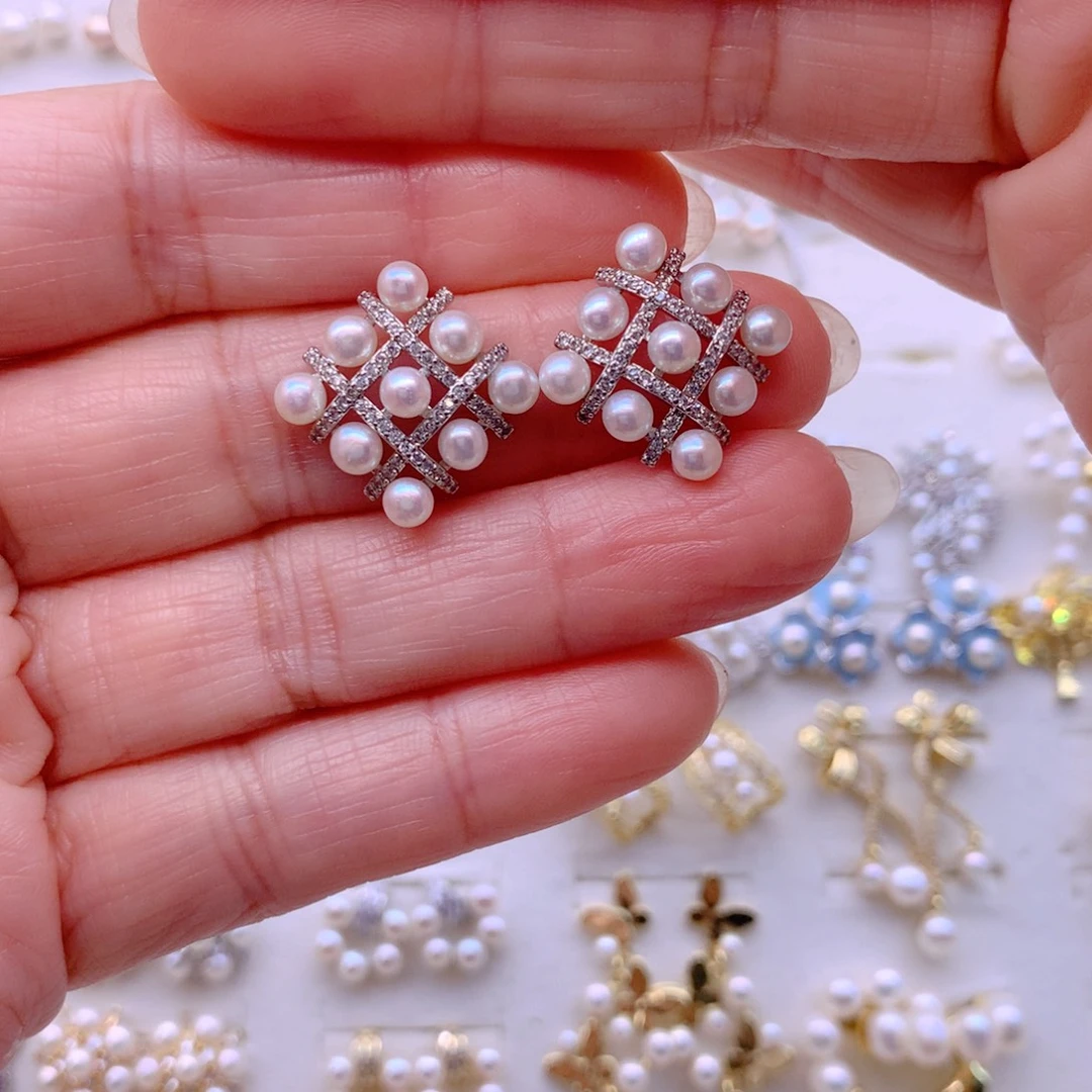 耳饰合金淡水珍珠