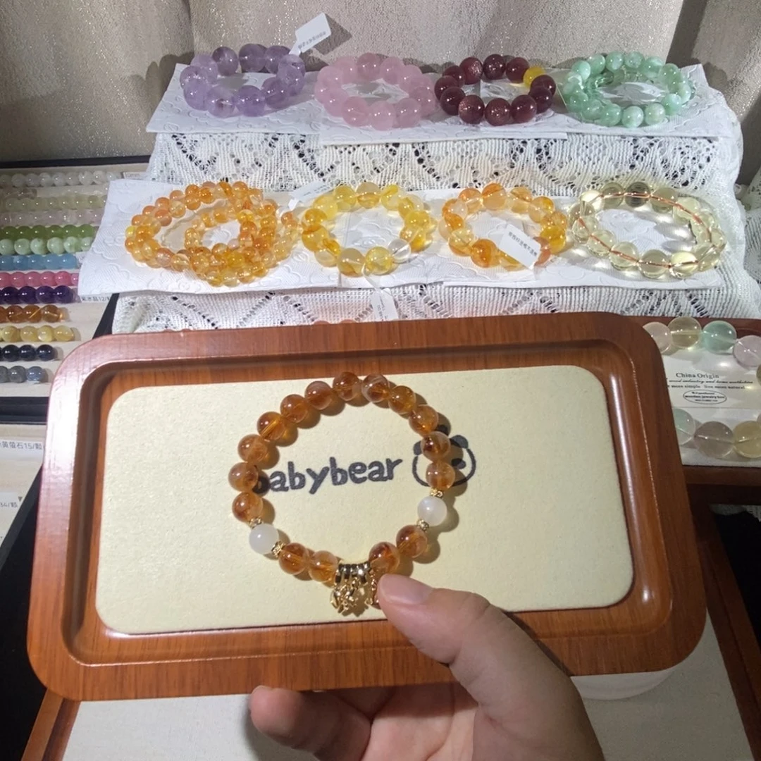 水晶手镯未镶嵌黄塔晶蓝月光