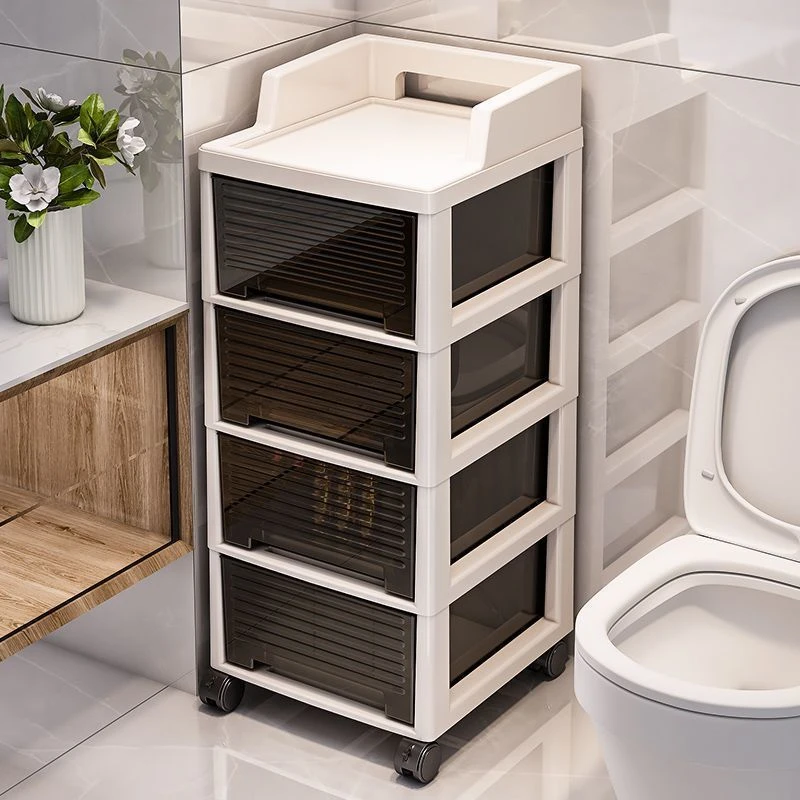 新疆西藏包邮卫生间收纳柜抽屉式浴室洗手间收纳柜多层落地小推车