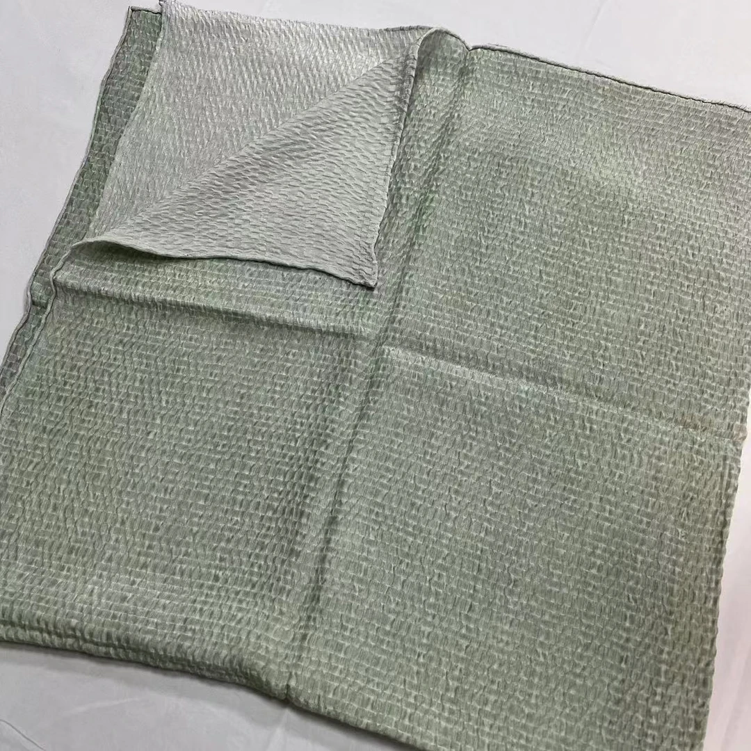 110香云纱方巾-沧浪烟青 草木染冠乐绉105cm