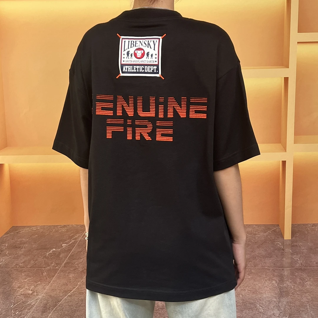 【03-刺绣渐变】启运潮流宽松重磅T恤美式百搭设计男女同款