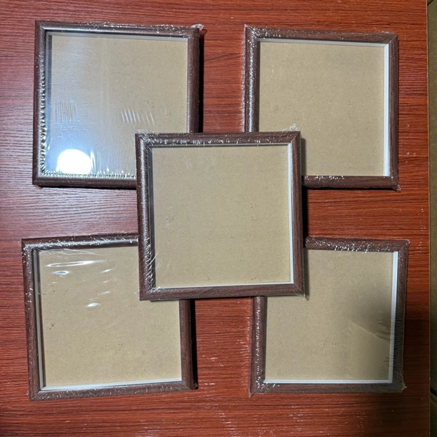 胡桃色20✖️20厘米内径原木色真玻璃相框