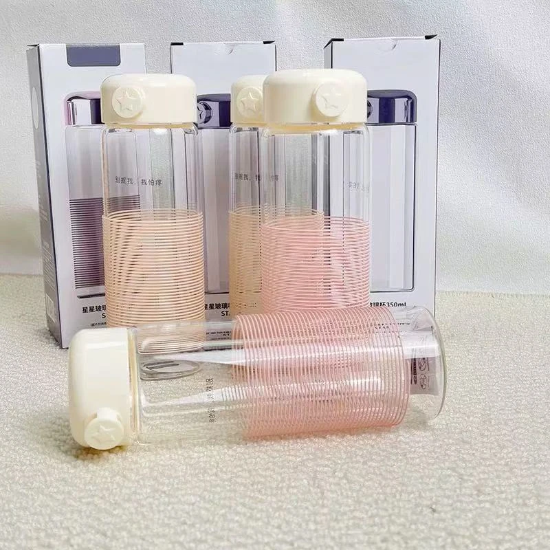 准新品  艾可思漾彩玻璃杯350ml高硼硅耐温玻璃杯水杯