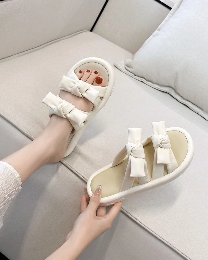 1819-15蝴蝶结韩版女夏外穿网红防滑时尚百搭新款仙女厚底凉拖F4