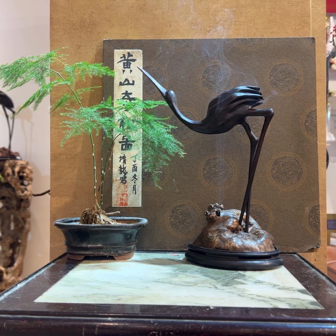 木地*根雕仙鹤香炉仙鹤