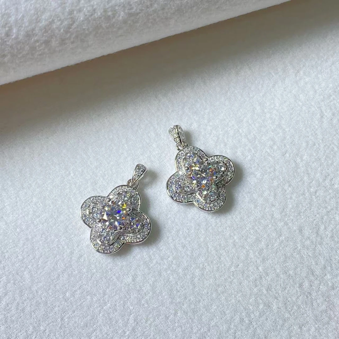 吊坠925银莫桑石 【逍遥】莫桑四叶草吊坠*SMZB/76/多样性发/1件