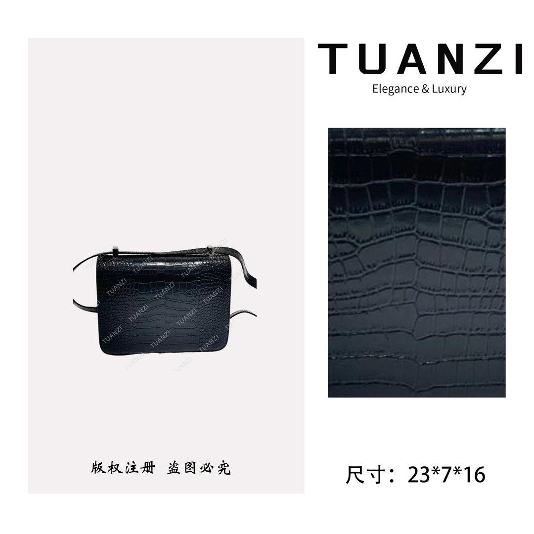 『23cm』手提斜挎腋下TUAN′ZI定制真皮女包 XKY-3819-黑色