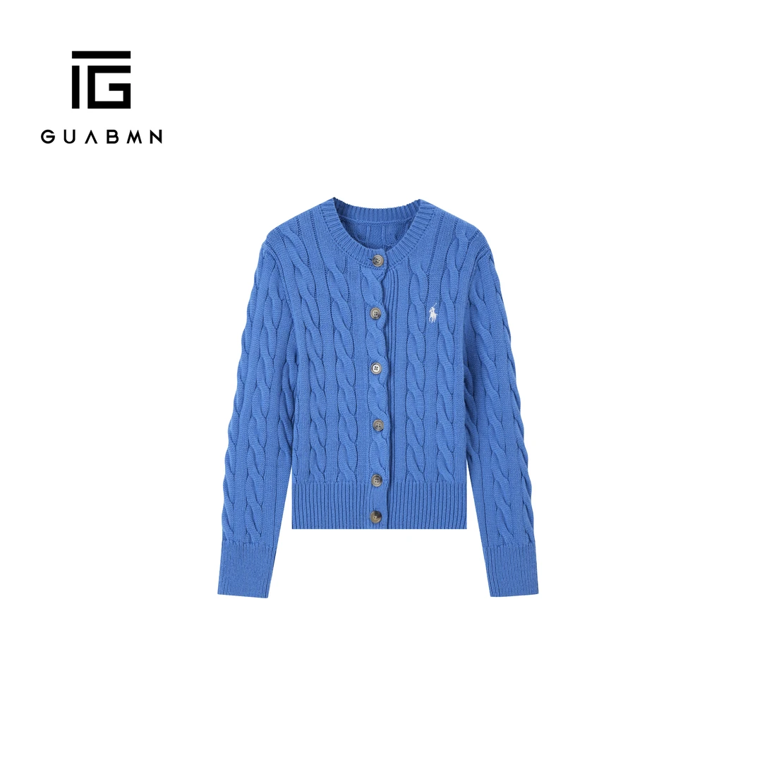 GUABMN2025秋季新款绞花编结针织开襟衫3580