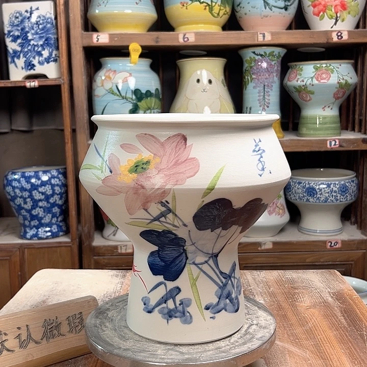 高脚荷花新款新款陶瓷