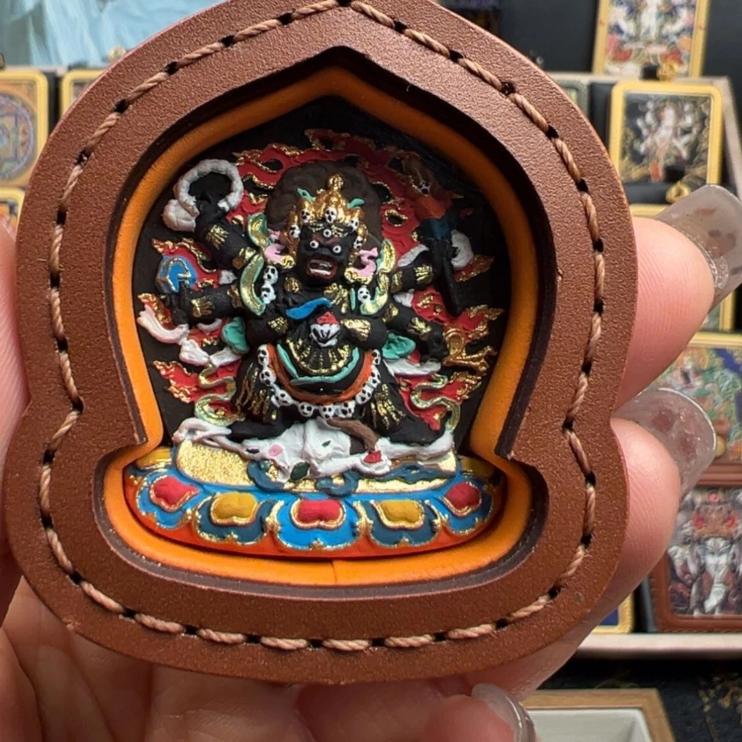 F***t吊坠彩绘牛皮擦擦六臂大黑天
