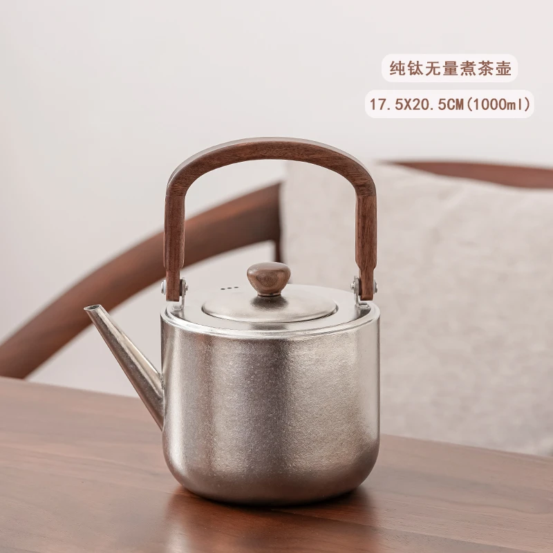 [厂家直销]纯钛水壶茶壶钛壶家用茶具套盒送人送礼提梁壶新款泡茶