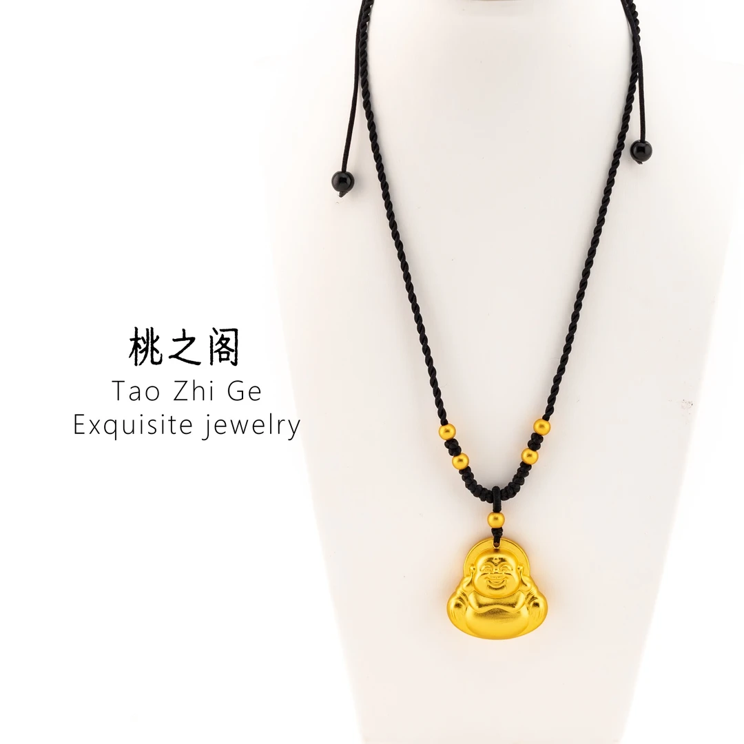 铜合金吊坠 弥勒佛吊坠编织绳款AG1170