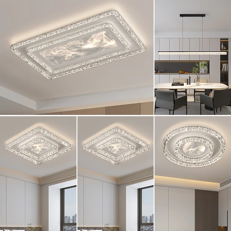 高级感意式轻奢吸顶灯大气长方形客厅灯北欧卧室灯吸顶灯中山灯具