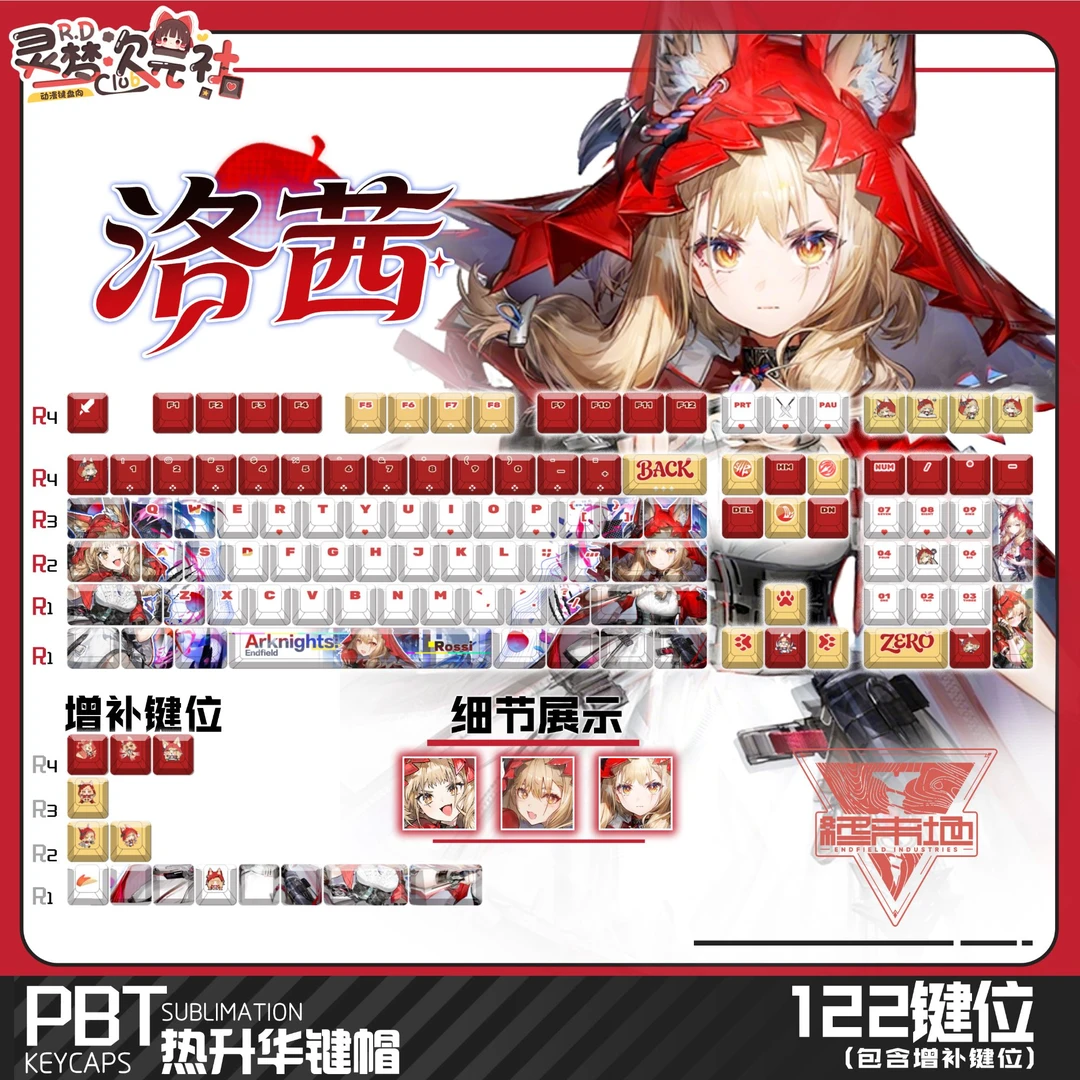灵梦次元社明日方舟:终末地洛茜高颜值侧刻动漫二次元键盘键帽