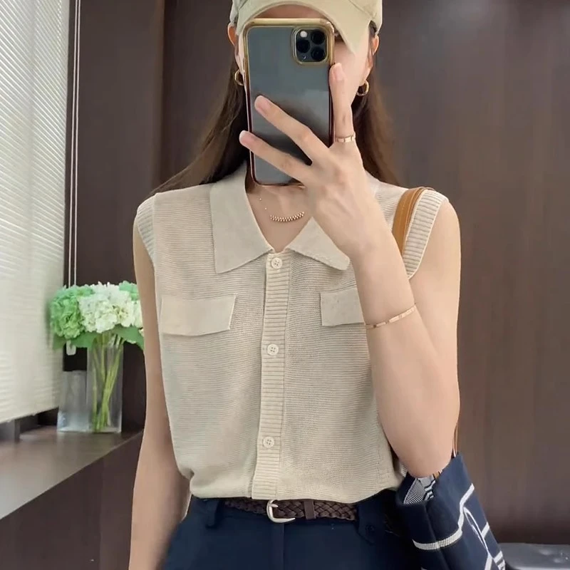 Polo领薄款背心针织衫女2025新款夏季高级感轻熟小众不撞款上衣