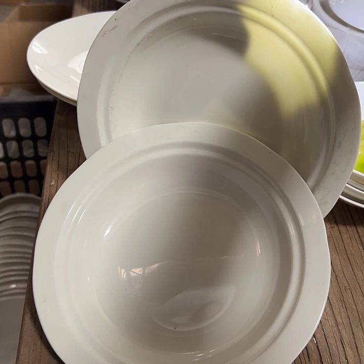 国营尾货骨瓷深盘一对口径20