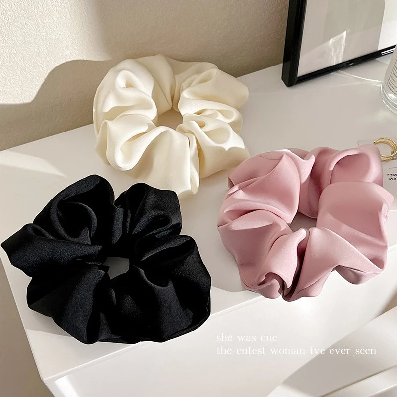 超大号丸子头发圈女高级感真丝猪大肠发圈气质扎头发肥肠橡皮筋发