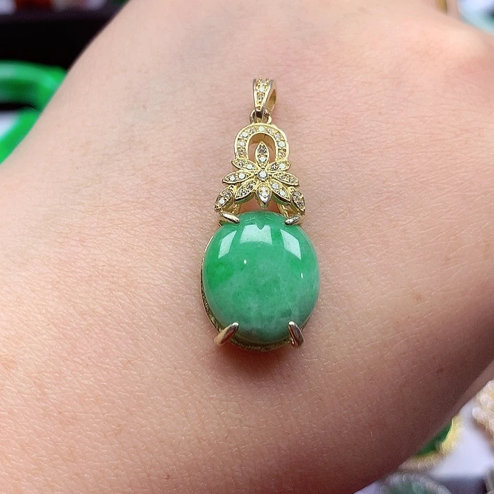 颈饰银S925镶嵌翡翠翡翠