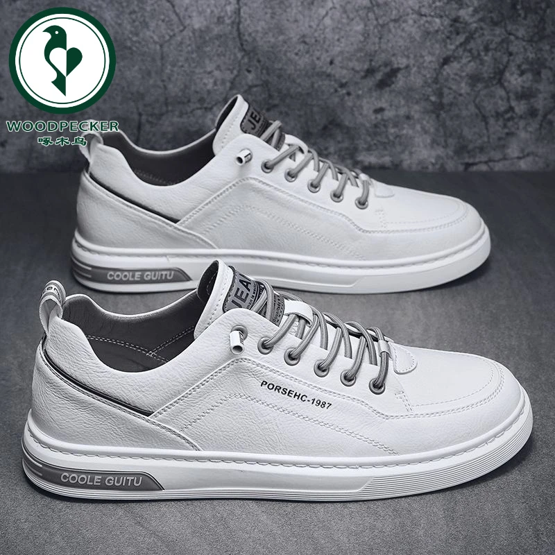 【正品】啄木鸟男鞋春秋2025新款休闲小白平板鞋青少年百搭夏季运动
