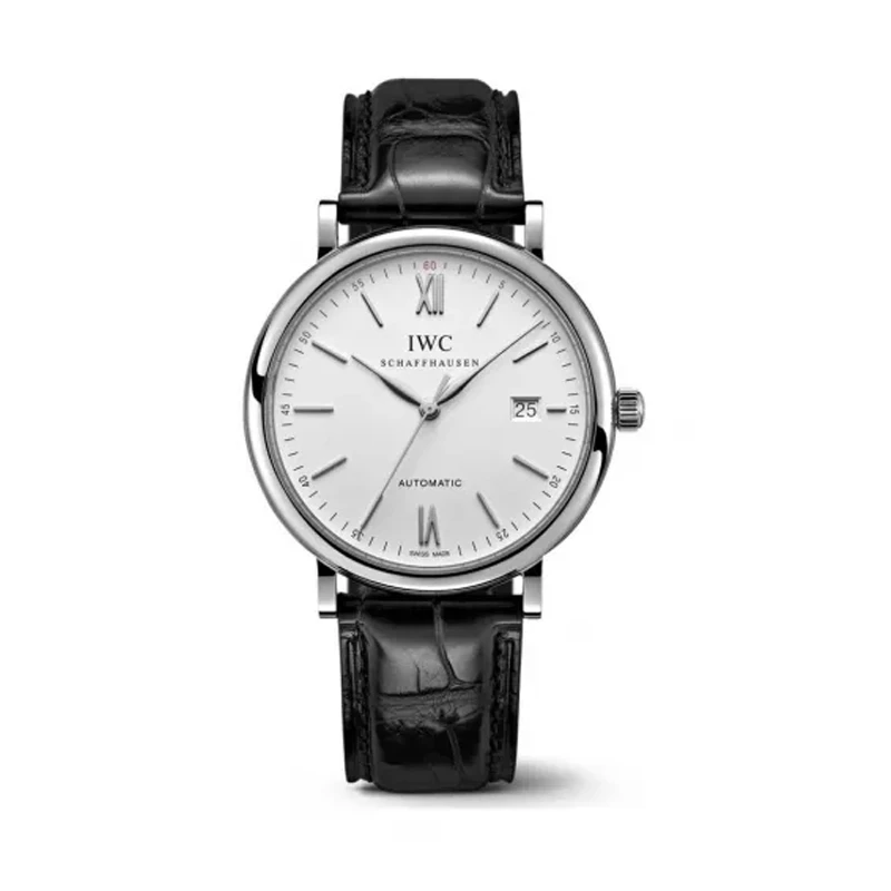 99新 IWC/万国 柏涛菲诺 自动机械40mm白/黑盘银针腕表单表原盒