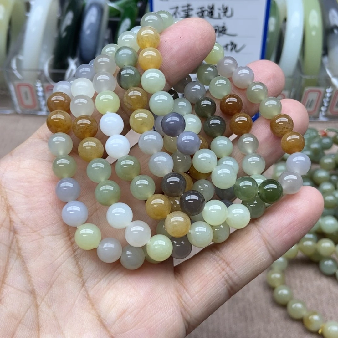 和田玉手串未镶嵌卡8