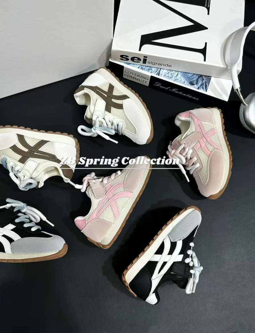 【哲豹】2025【糖果】春夏新款儿童经典阿甘鞋透气网面洋气百搭休闲鞋