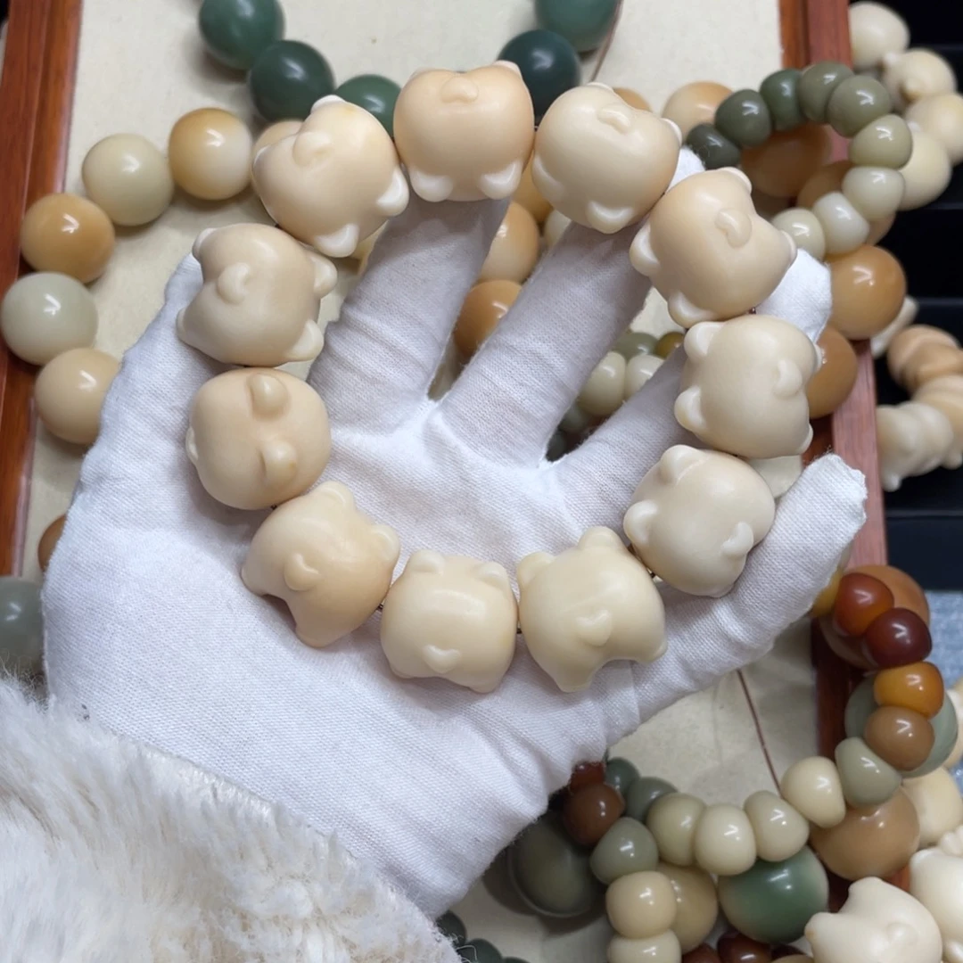 菩提根/象牙果吊坠23+干磨瑕疵牙果柯基775