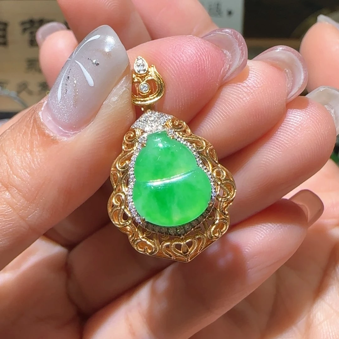 【闪购商品】翡翠颈饰18K金镶嵌缅甸