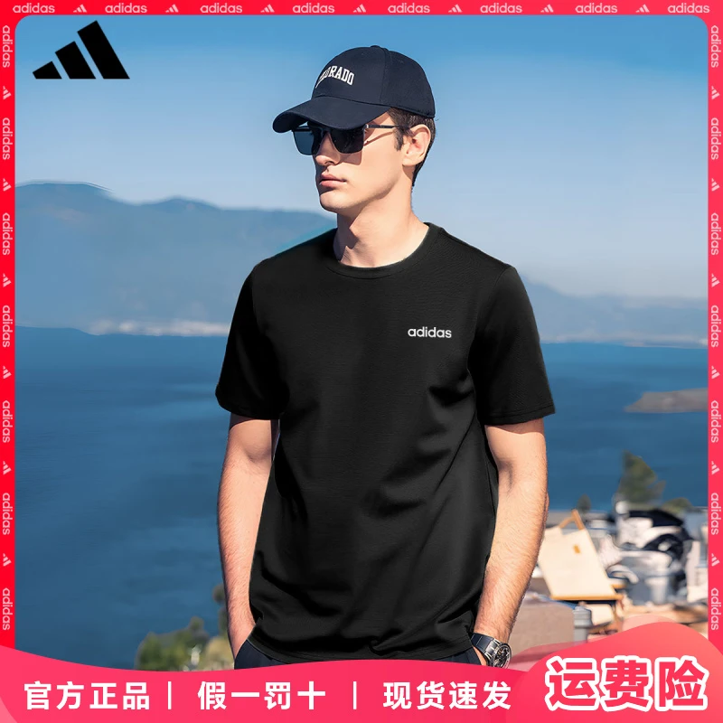 adidas/阿迪达斯短袖T恤男女情侣夏季新款健身训练跑步速干半袖！！