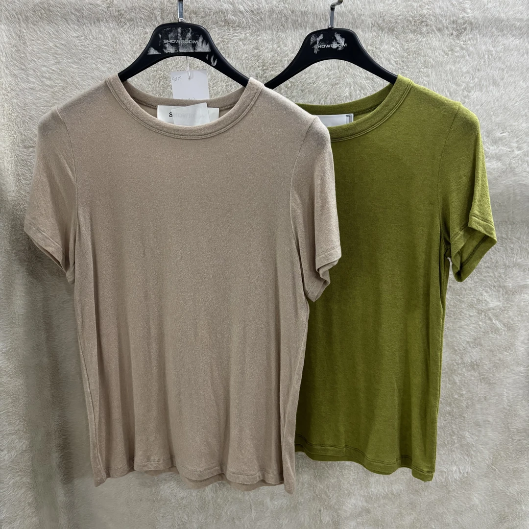 简约纯色百搭圆领柔软面膜T恤90139