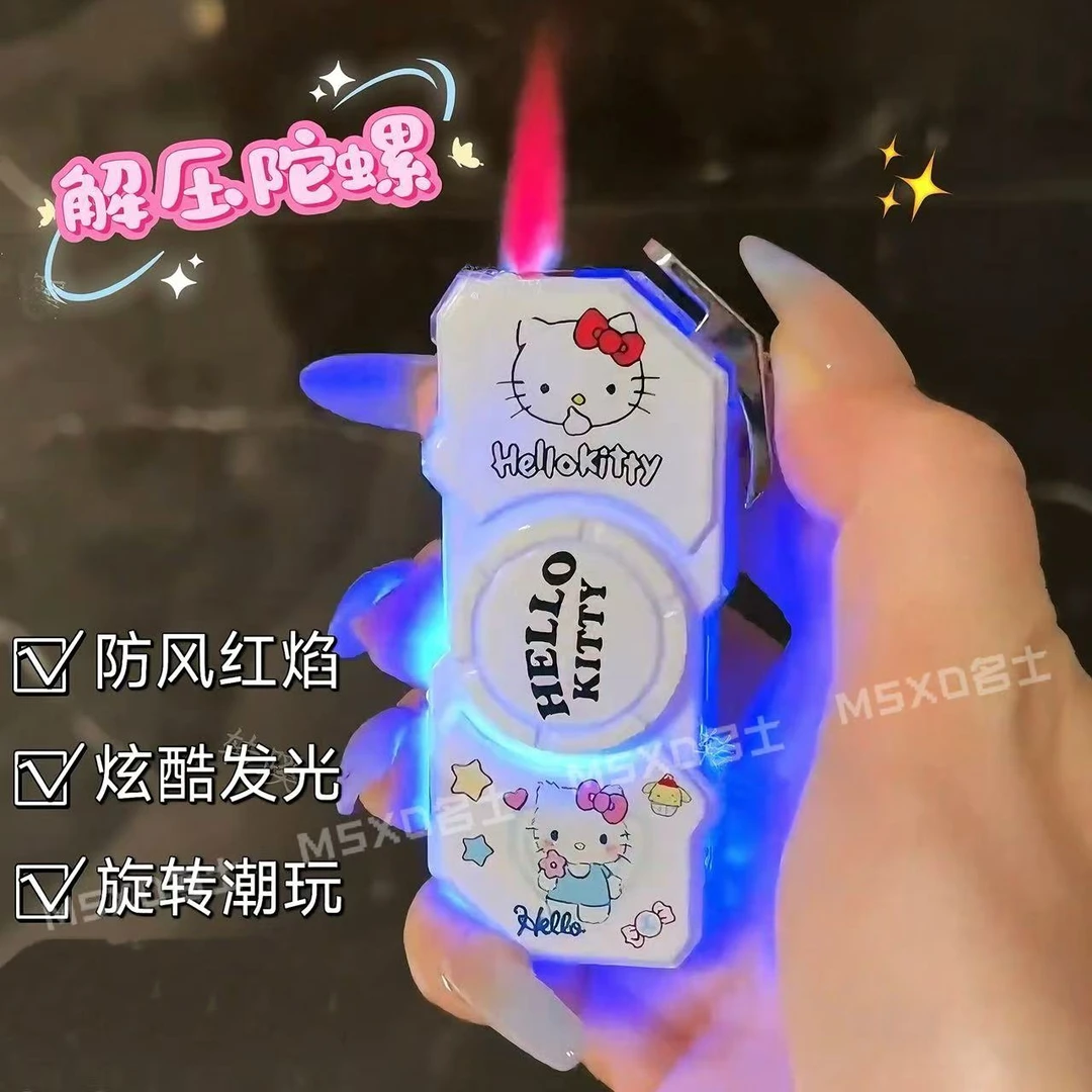 创意指尖陀螺打火机炫酷跑马灯个性高颜值充气防风高档送礼送男友