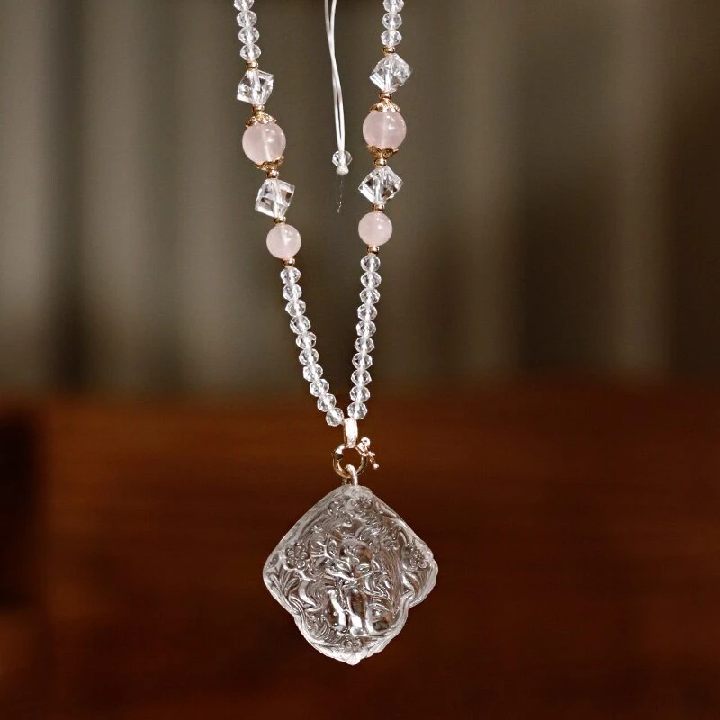 人间山茶 A2-1567 白水晶项链多样性发其一