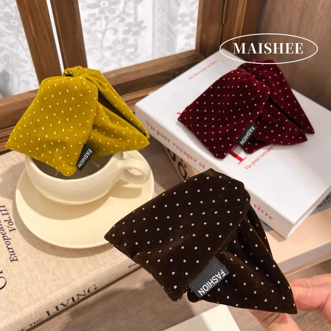 【810】韩系氛围感鲨鱼夹丝绒波点三角夹贝壳夹百搭气质后脑勺抓夹