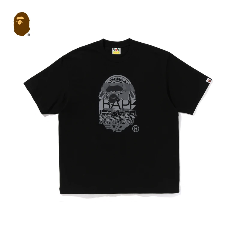 BAPE男装25春夏拼接图案猿人印花短袖T恤110332O